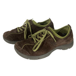 Dansko Women's Elise Oxford Sneaker Comfort Suede Leather Brown Green Size 40